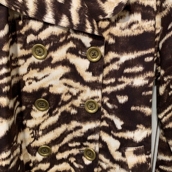 Michael Kors Zebra Print Trench Coat - Picture 2 of 7
